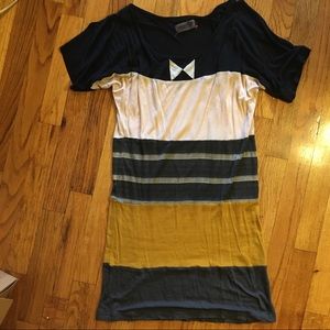 🦄 3/ $15 SALE! Adorable Bow Tie Colorblock T-shirt Dress